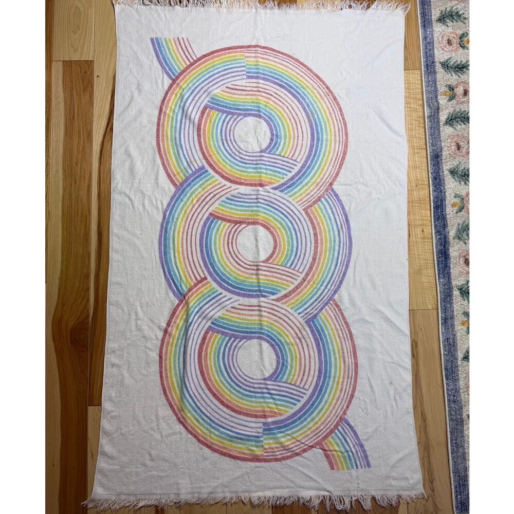 Vintage Rainbow Lady Pepperell beach towel